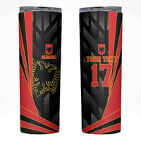 Custom Albania Football We are Champions Skinny Tumbler Sporty Style with The Double-headed eagle