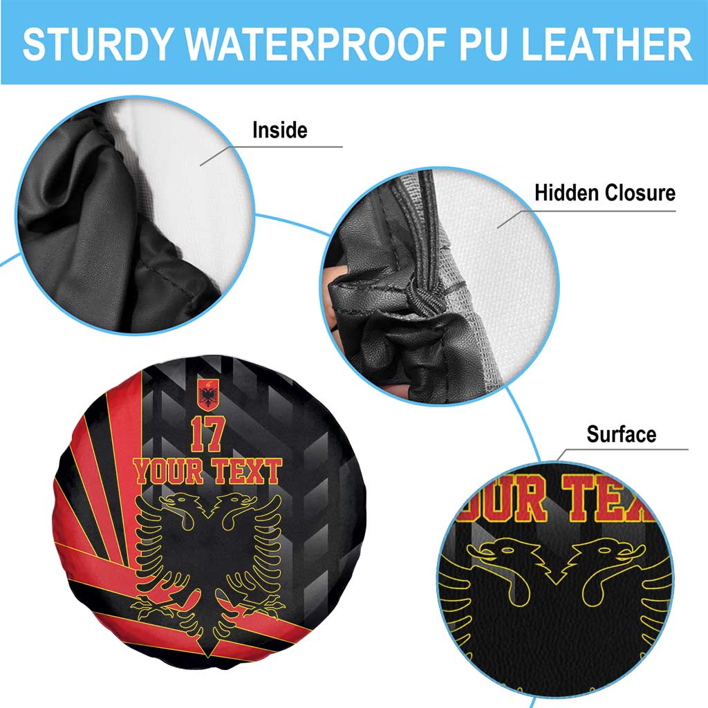 Custom Albania Football We are Champions Spare Tire Cover Sporty Style with The Double-headed eagle