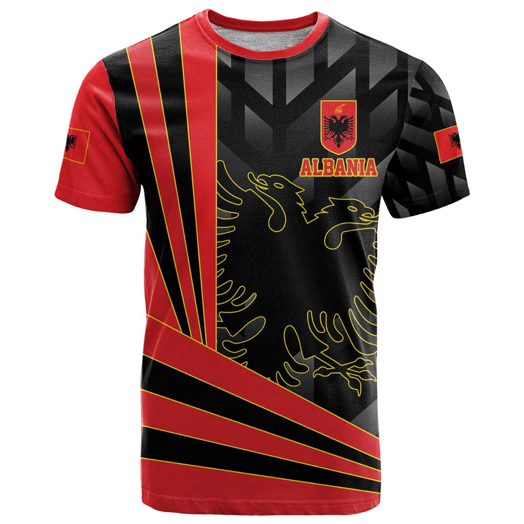 Custom Albania Football We are Champions T Shirt Sporty Style with The Double-headed eagle