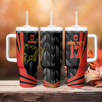 Custom Albania Football We are Champions Tumbler With Handle Sporty Style with The Double-headed eagle
