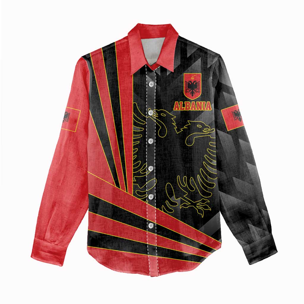 Custom Albania Football We are Champions Women Casual Shirt Sporty Style with The Double-headed eagle