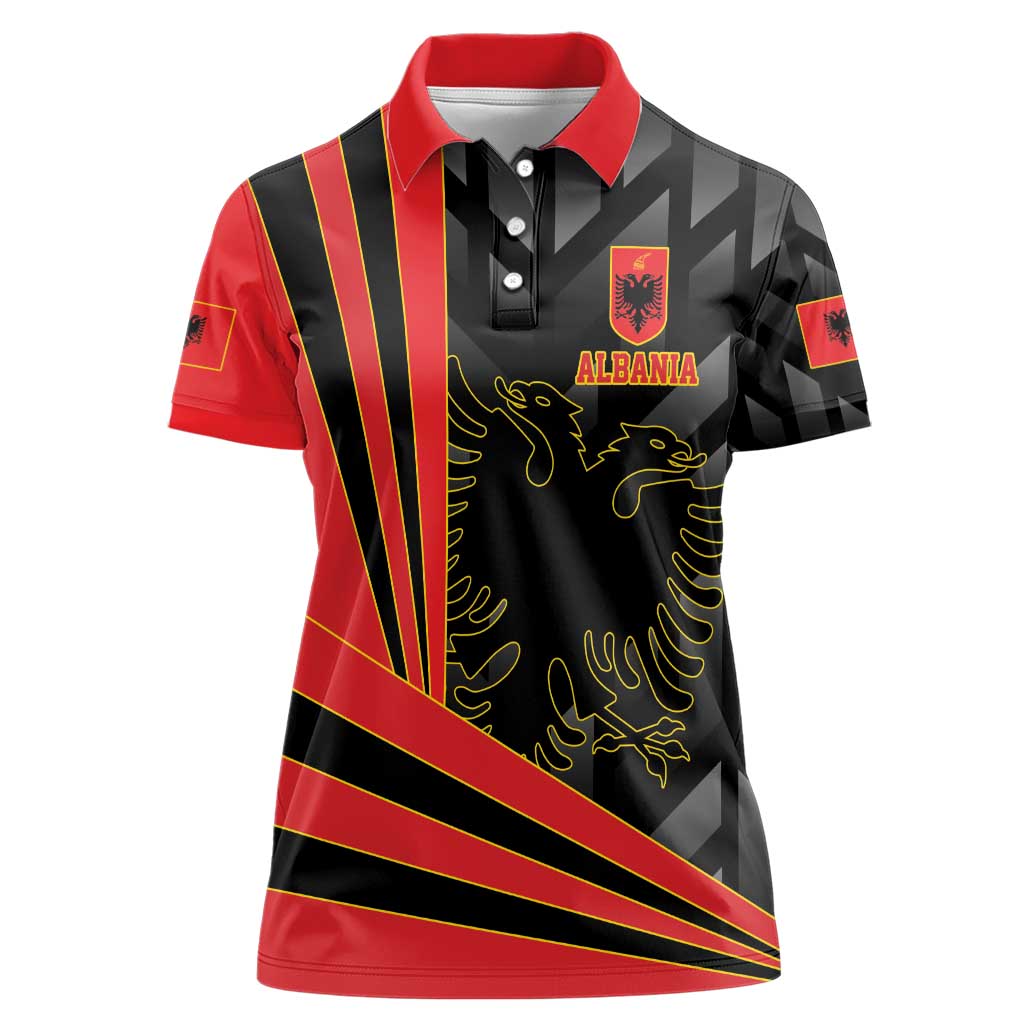Custom Albania Football We are Champions Women Polo Shirt Sporty Style with The Double-headed eagle