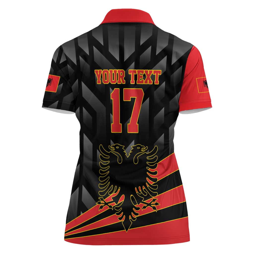 Custom Albania Football We are Champions Women Polo Shirt Sporty Style with The Double-headed eagle