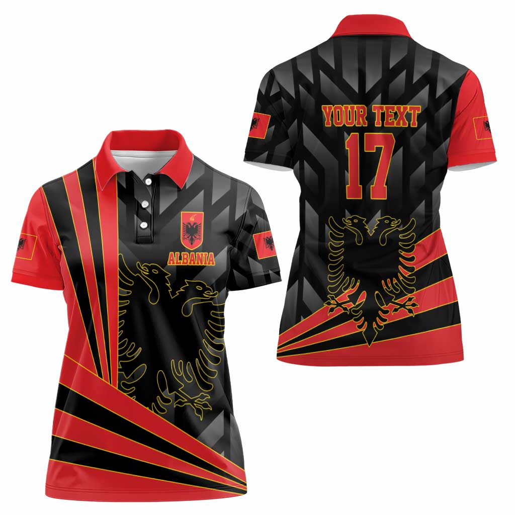 Custom Albania Football We are Champions Women Polo Shirt Sporty Style with The Double-headed eagle