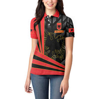 Custom Albania Football We are Champions Women Polo Shirt Sporty Style with The Double-headed eagle