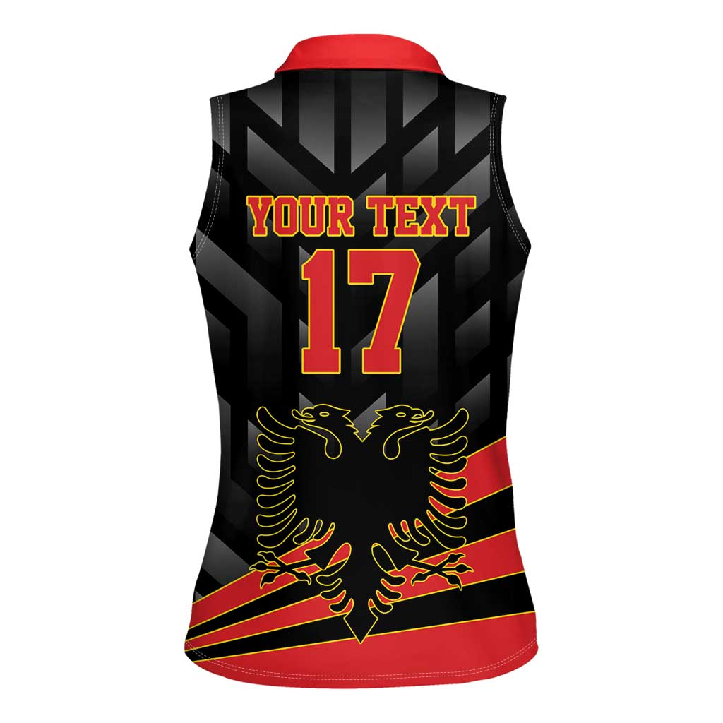 Custom Albania Football We are Champions Women Sleeveless Polo Shirt Sporty Style with The Double-headed eagle