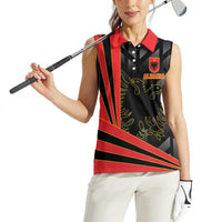 Custom Albania Football We are Champions Women Sleeveless Polo Shirt Sporty Style with The Double-headed eagle