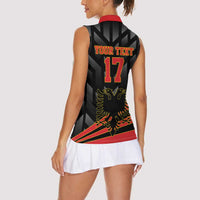 Custom Albania Football We are Champions Women Sleeveless Polo Shirt Sporty Style with The Double-headed eagle