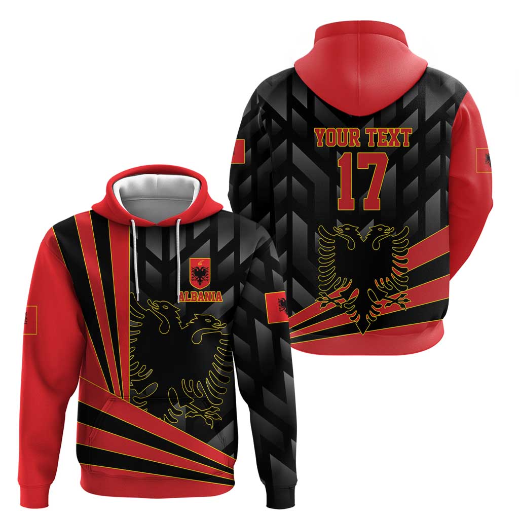 Custom Albania Football We are Champions Zip Hoodie Sporty Style with The Double-headed eagle