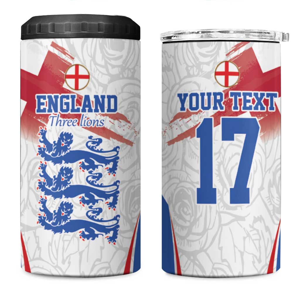 Custom England Football We are Champions 4 in 1 Can Cooler Tumbler Sporty Style The Three Lions