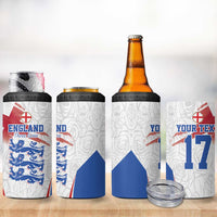 Custom England Football We are Champions 4 in 1 Can Cooler Tumbler Sporty Style The Three Lions