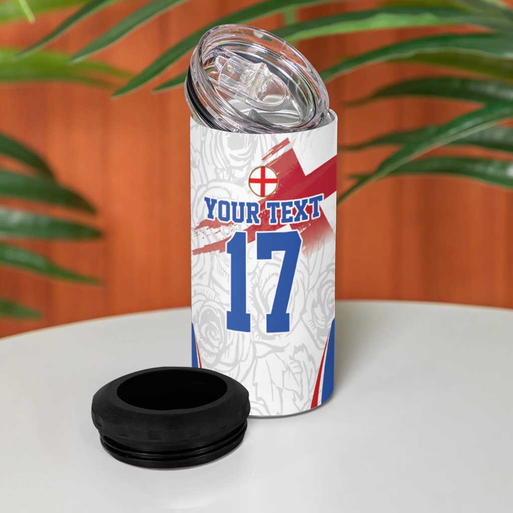 Custom England Football We are Champions 4 in 1 Can Cooler Tumbler Sporty Style The Three Lions