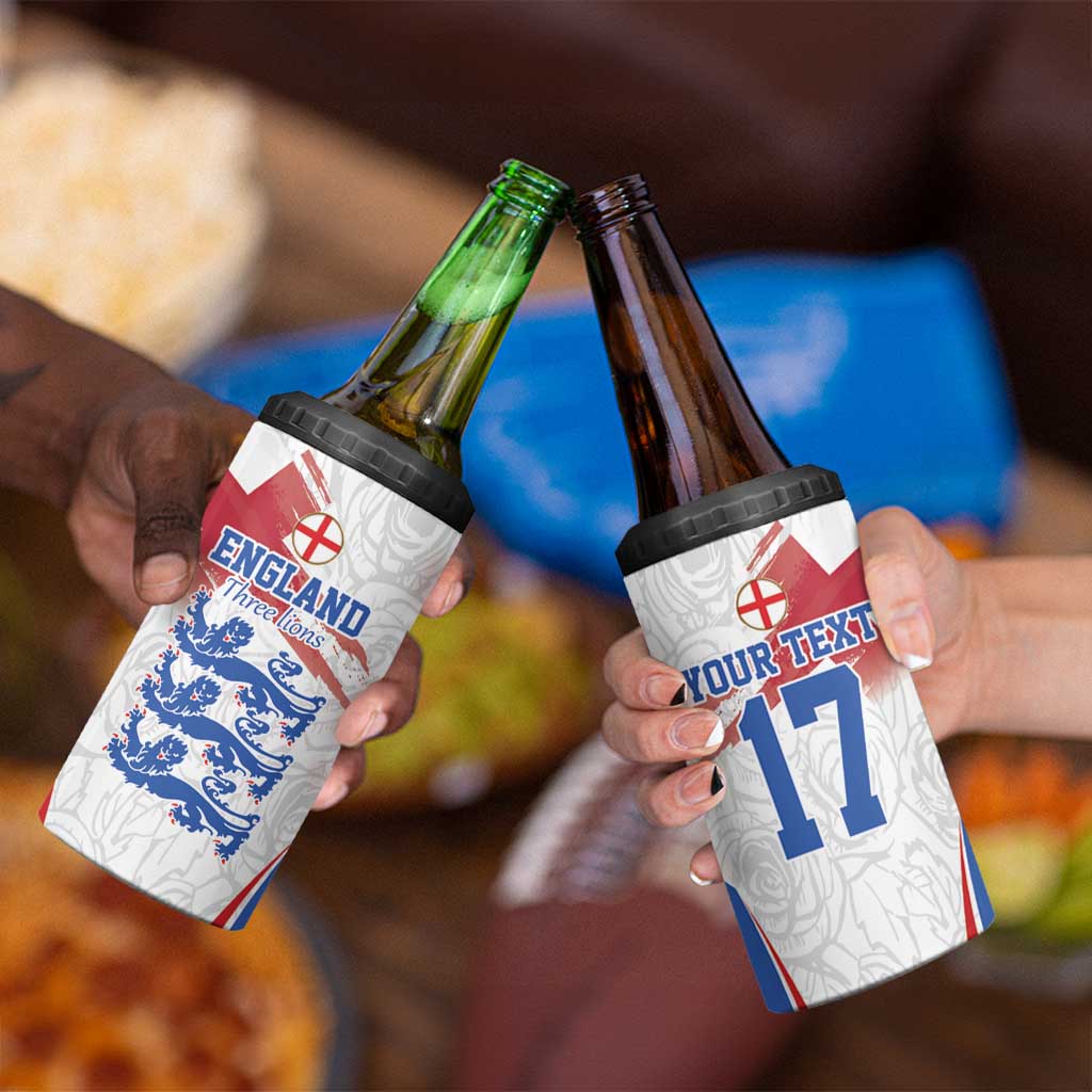 Custom England Football We are Champions 4 in 1 Can Cooler Tumbler Sporty Style The Three Lions