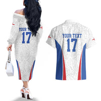 Custom England Football We are Champions Couples Matching Off The Shoulder Long Sleeve Dress and Hawaiian Shirt Sporty Style The Three Lions