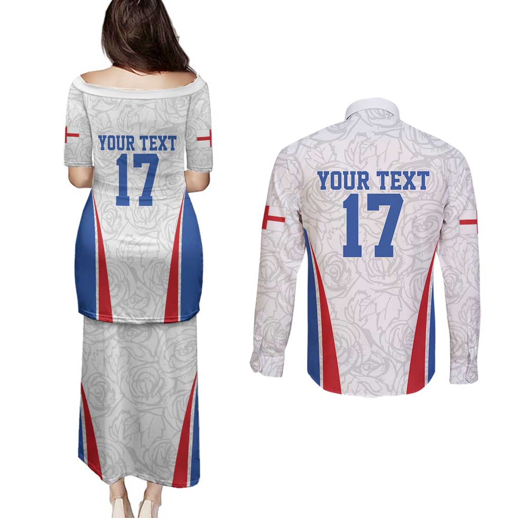 Custom England Football We are Champions Couples Matching Puletasi and Long Sleeve Button Shirt Sporty Style The Three Lions