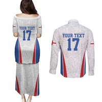 Custom England Football We are Champions Couples Matching Puletasi and Long Sleeve Button Shirt Sporty Style The Three Lions