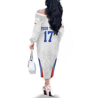 Custom England Football We are Champions Family Matching Off The Shoulder Long Sleeve Dress and Hawaiian Shirt Sporty Style The Three Lions