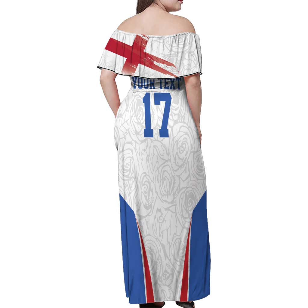 Custom England Football We are Champions Family Matching Off Shoulder Maxi Dress and Hawaiian Shirt Sporty Style The Three Lions
