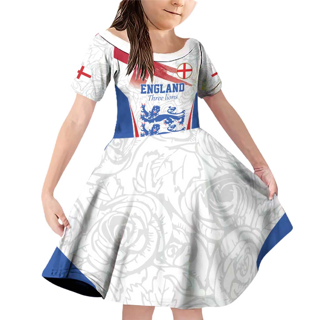 Custom England Football We are Champions Family Matching Off Shoulder Short Dress and Hawaiian Shirt Sporty Style The Three Lions
