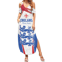 Custom England Football We are Champions Family Matching Summer Maxi Dress and Hawaiian Shirt Sporty Style The Three Lions