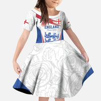 Custom England Football We are Champions Kid Short Sleeve Dress Sporty Style The Three Lions