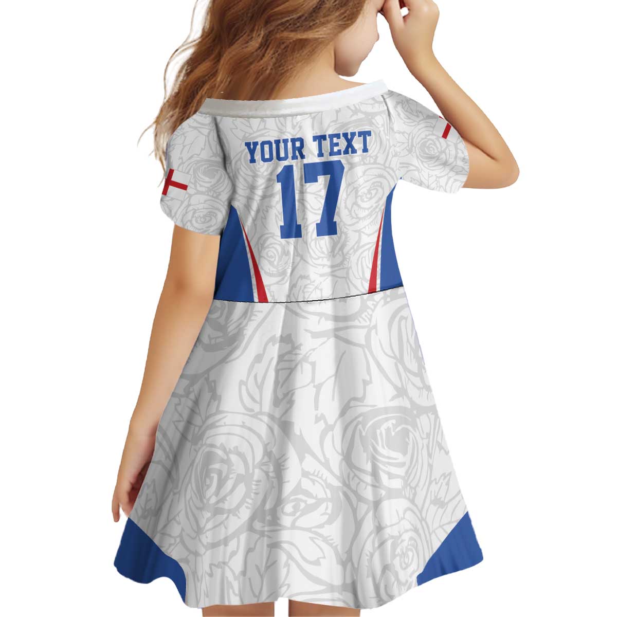 Custom England Football We are Champions Kid Short Sleeve Dress Sporty Style The Three Lions