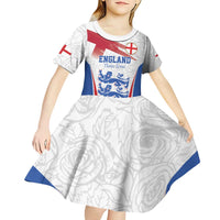 Custom England Football We are Champions Kid Short Sleeve Dress Sporty Style The Three Lions