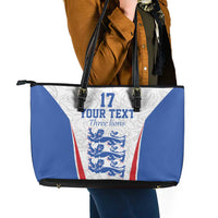 Custom England Football We are Champions Leather Tote Bag Sporty Style The Three Lions