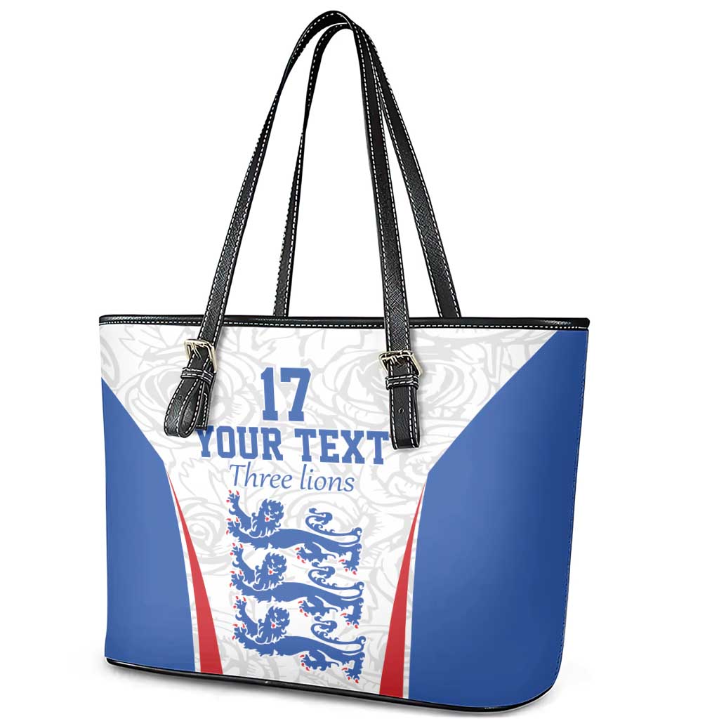 Custom England Football We are Champions Leather Tote Bag Sporty Style The Three Lions