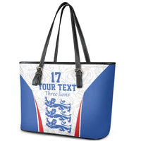 Custom England Football We are Champions Leather Tote Bag Sporty Style The Three Lions