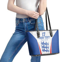 Custom England Football We are Champions Leather Tote Bag Sporty Style The Three Lions