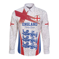 Custom England Football We are Champions Long Sleeve Button Shirt Sporty Style The Three Lions