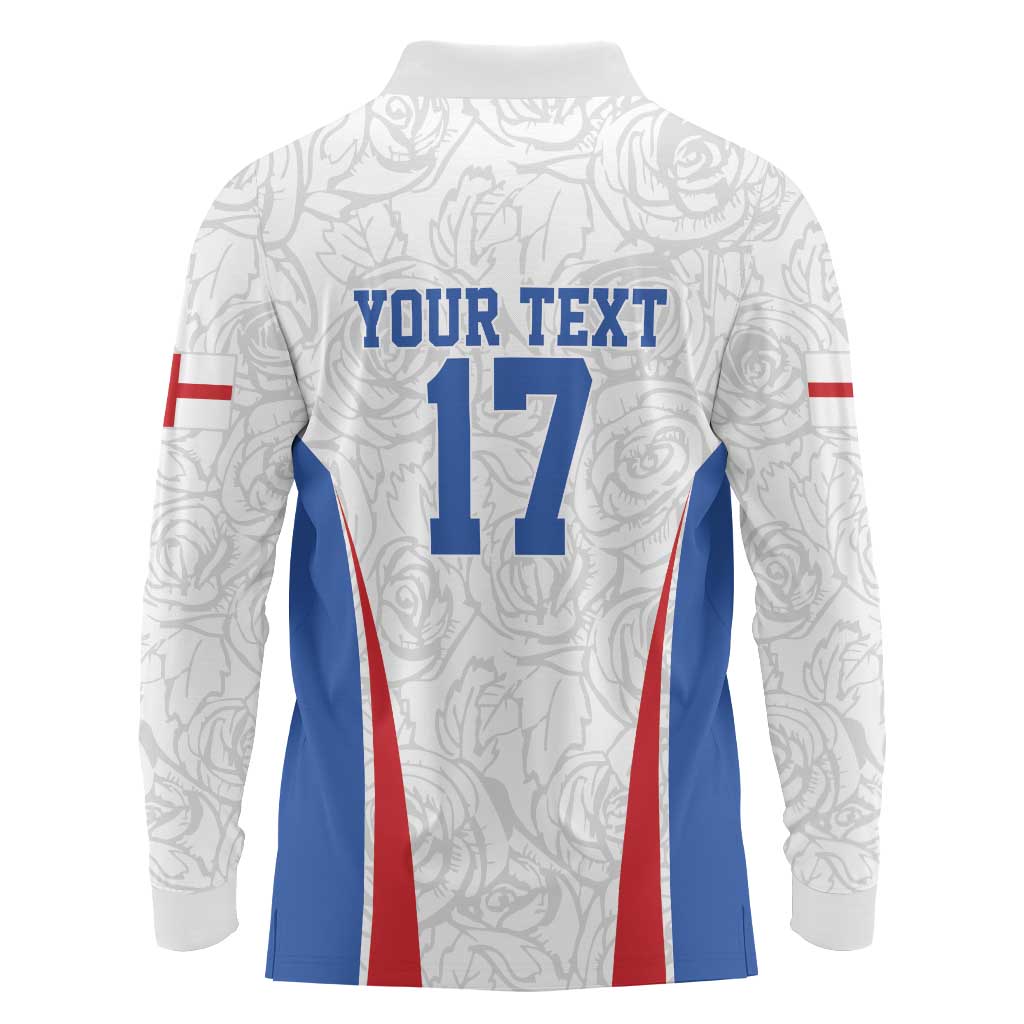 Custom England Football We are Champions Long Sleeve Polo Shirt Sporty Style The Three Lions