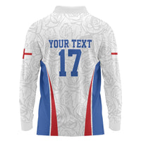 Custom England Football We are Champions Long Sleeve Polo Shirt Sporty Style The Three Lions