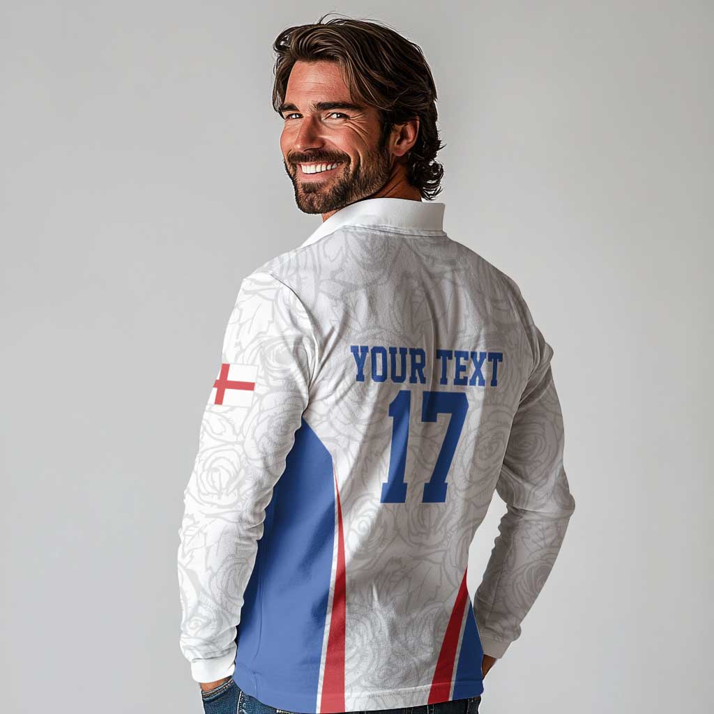 Custom England Football We are Champions Long Sleeve Polo Shirt Sporty Style The Three Lions
