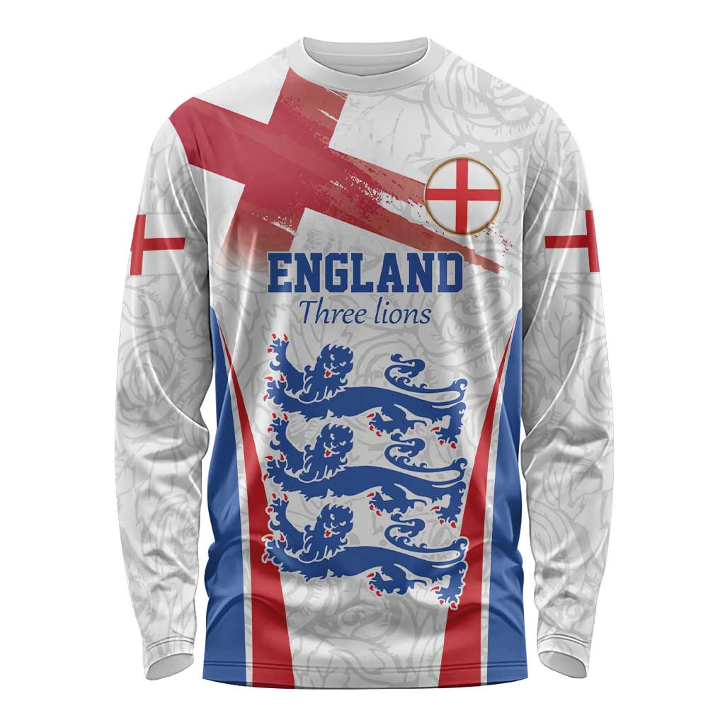 Custom England Football We are Champions Long Sleeve Shirt Sporty Style The Three Lions