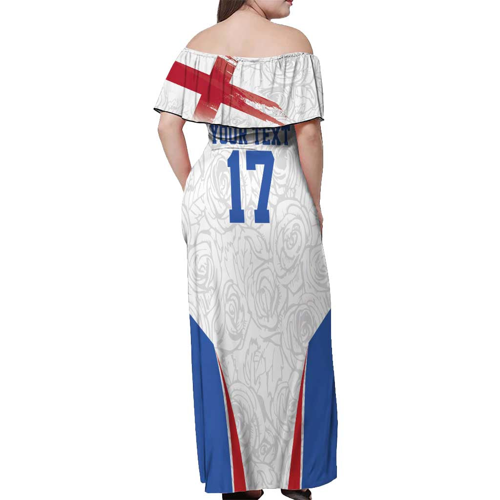 Custom England Football We are Champions Off Shoulder Maxi Dress Sporty Style The Three Lions