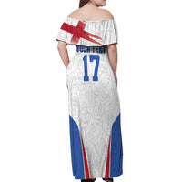 Custom England Football We are Champions Off Shoulder Maxi Dress Sporty Style The Three Lions