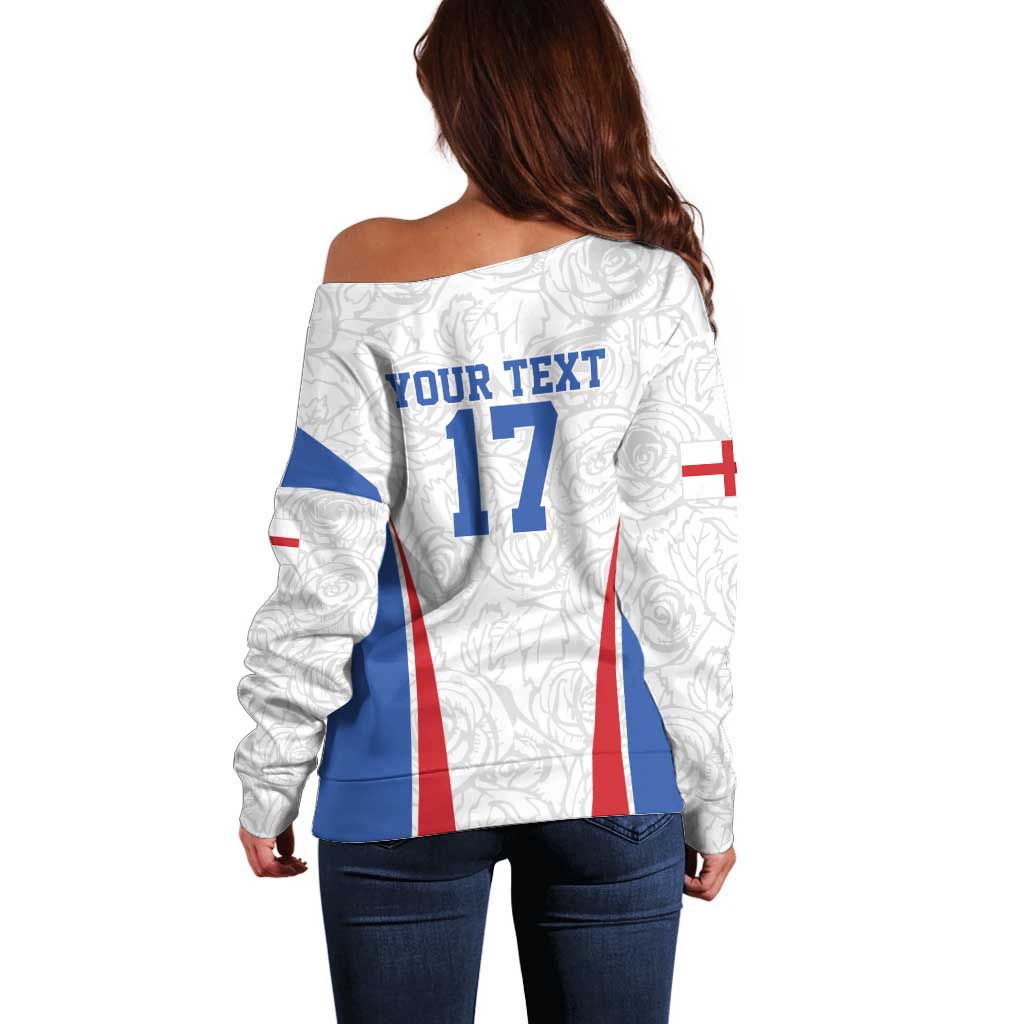 Custom England Football We are Champions Off Shoulder Sweater Sporty Style The Three Lions