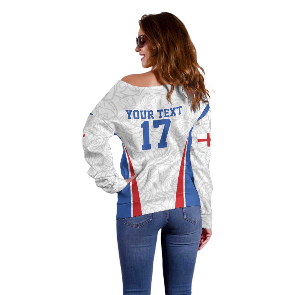 Custom England Football We are Champions Off Shoulder Sweater Sporty Style The Three Lions