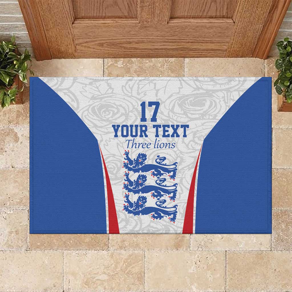 Custom England Football We are Champions Rubber Doormat Sporty Style The Three Lions