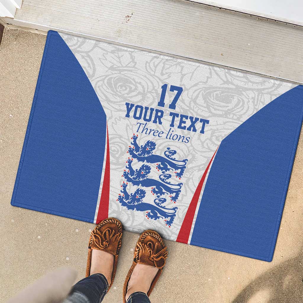 Custom England Football We are Champions Rubber Doormat Sporty Style The Three Lions