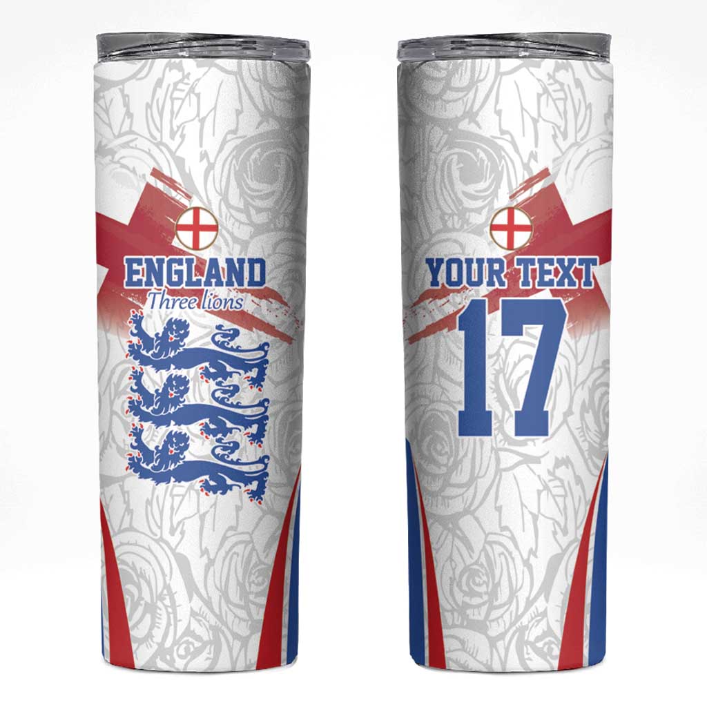 Custom England Football We are Champions Skinny Tumbler Sporty Style The Three Lions