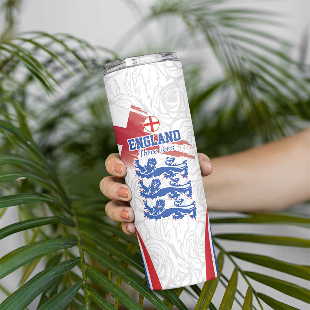 Custom England Football We are Champions Skinny Tumbler Sporty Style The Three Lions