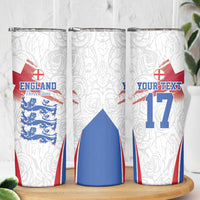 Custom England Football We are Champions Skinny Tumbler Sporty Style The Three Lions