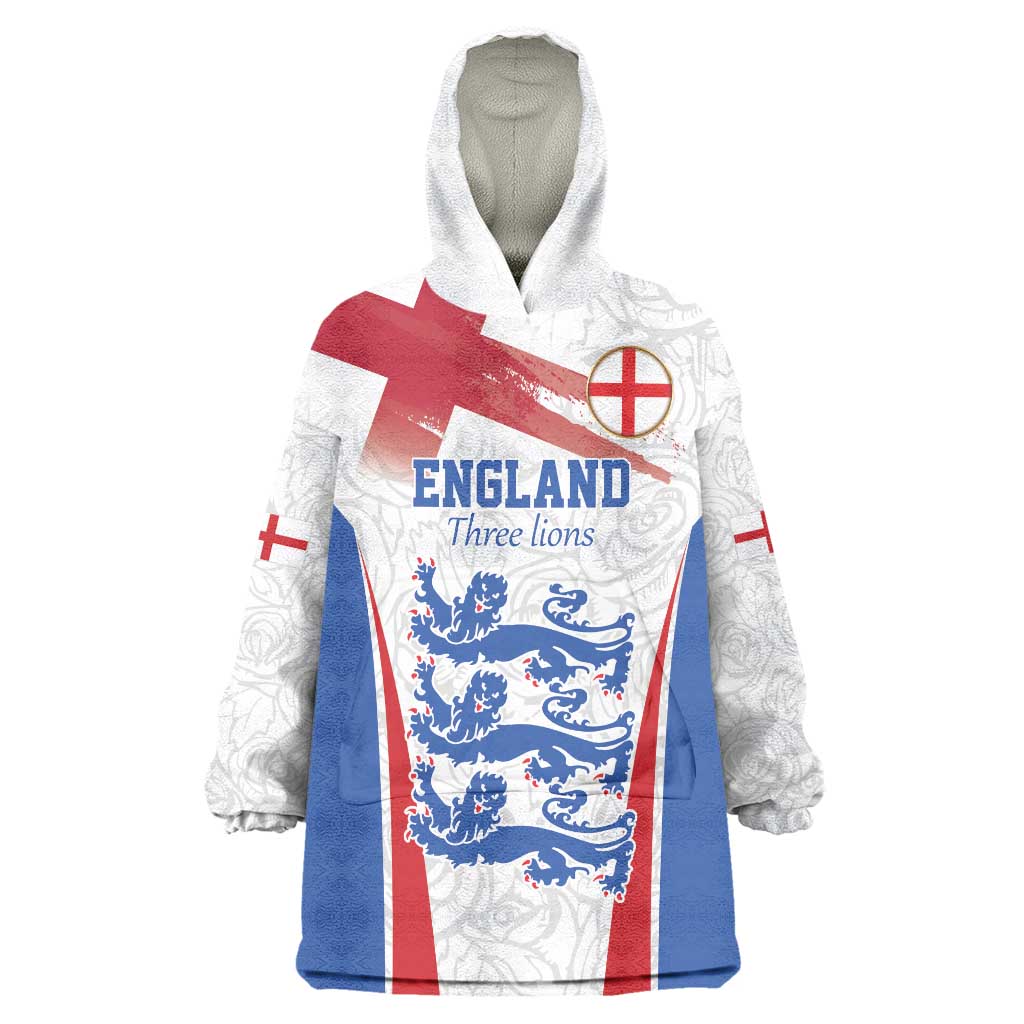 Custom England Football We are Champions Wearable Blanket Hoodie Sporty Style The Three Lions