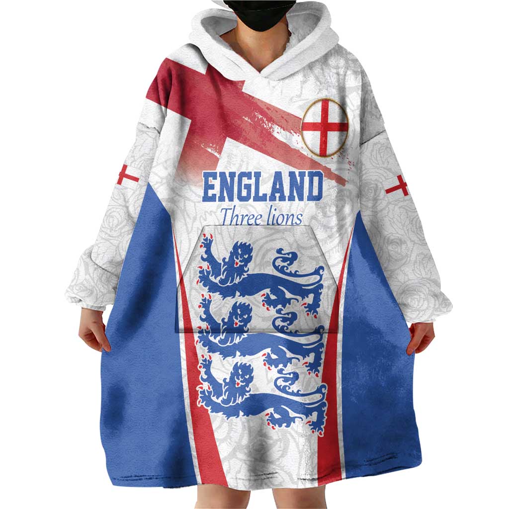 Custom England Football We are Champions Wearable Blanket Hoodie Sporty Style The Three Lions
