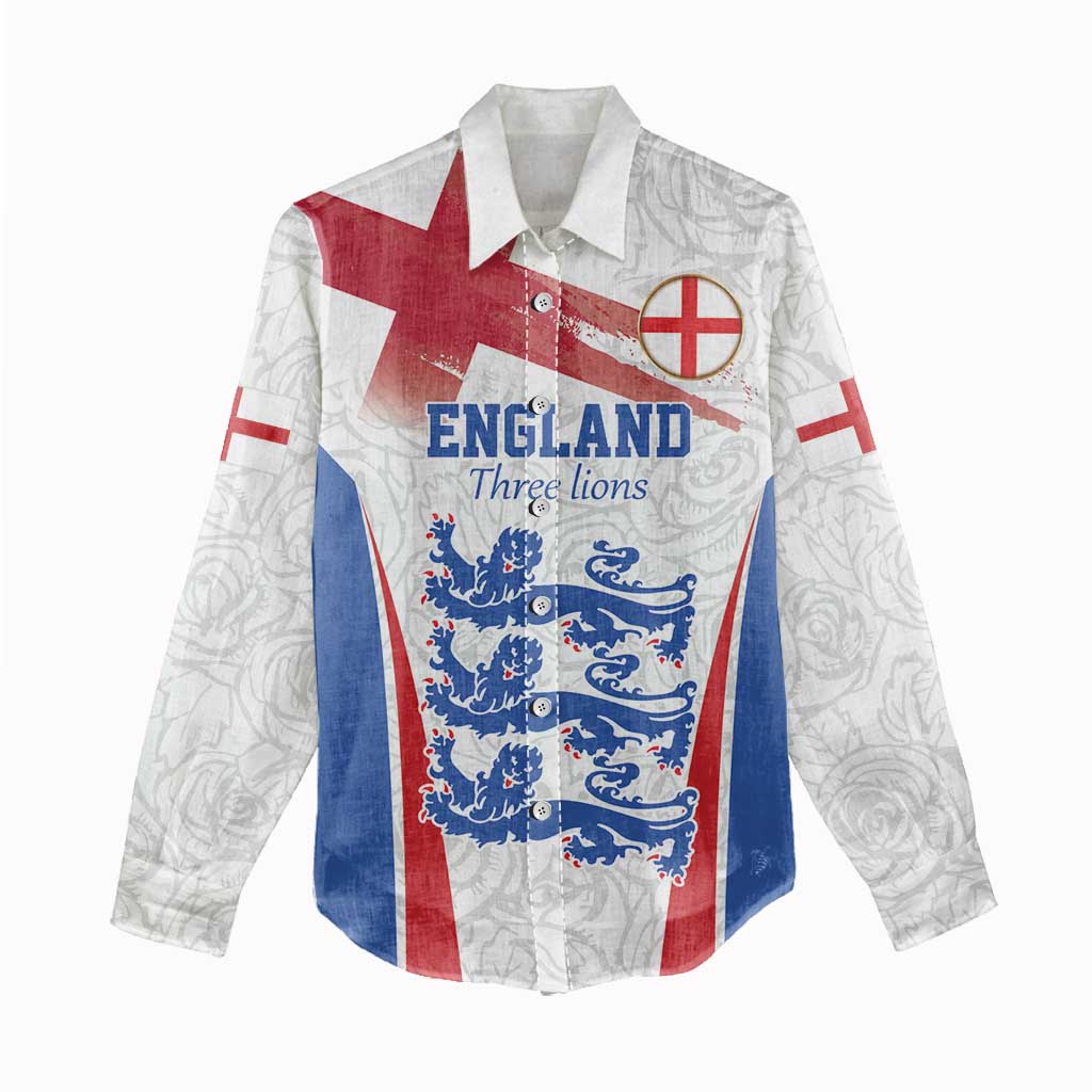 Custom England Football We are Champions Women Casual Shirt Sporty Style The Three Lions