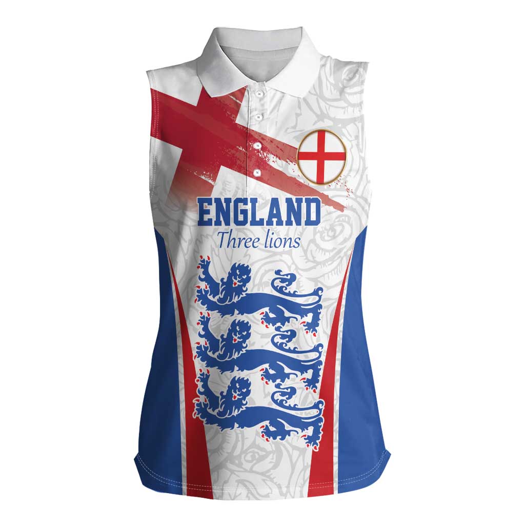 Custom England Football We are Champions Women Sleeveless Polo Shirt Sporty Style The Three Lions