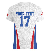 Custom England Football We are Champions Women V-Neck T-Shirt Sporty Style The Three Lions